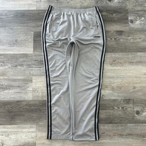 Vintage Y2K Adidas Gray Black 3 Striped Mens L Break Away Track‎ Pants Tear Away